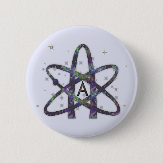 Atheist in Weltraum Button-Zurück Knopf Button (Vorderseite)