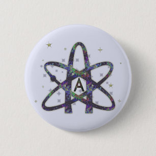 Atheist in Weltraum Button-Zurück Knopf Button