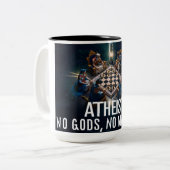 Atheist: No Gods, No Masters Coffee Mug Zweifarbige Tasse (Vorderseite Links)