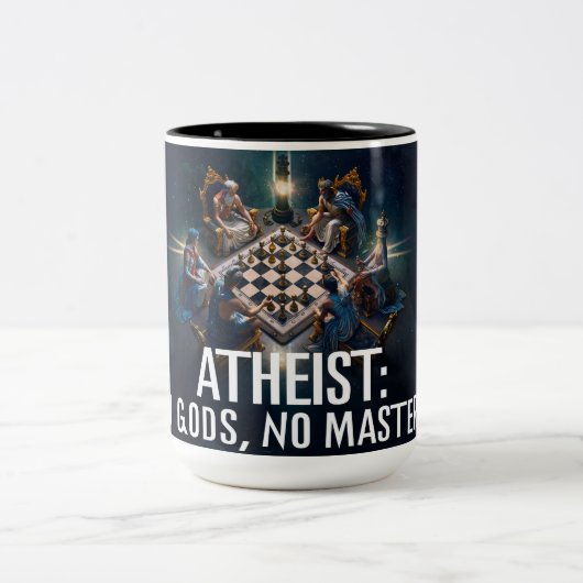Atheist: No Gods, No Masters Coffee Mug Zweifarbige Tasse (Mittel)
