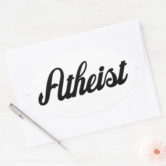 Atheist Ovaler Aufkleber (Umschlag)