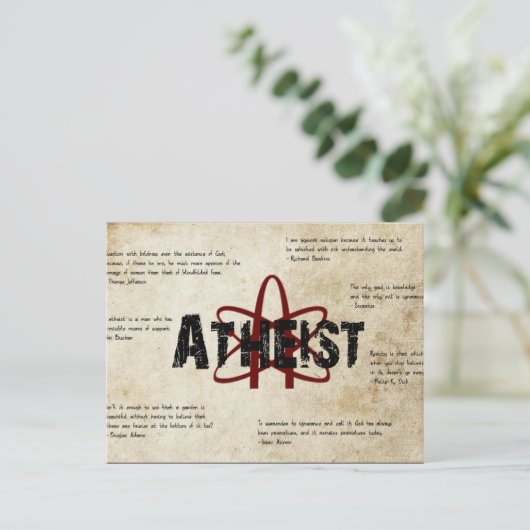 Atheist Postkarte (Stehend Vorderseite)