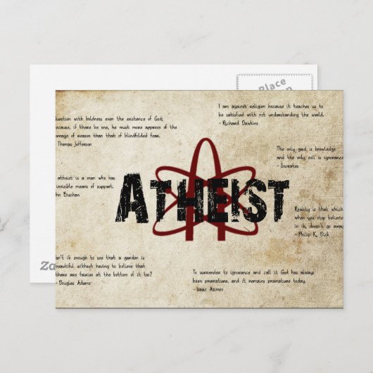 Atheist Postkarte (Vorne/Hinten)