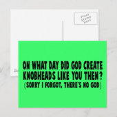 Atheist Postkarte (Vorne/Hinten)