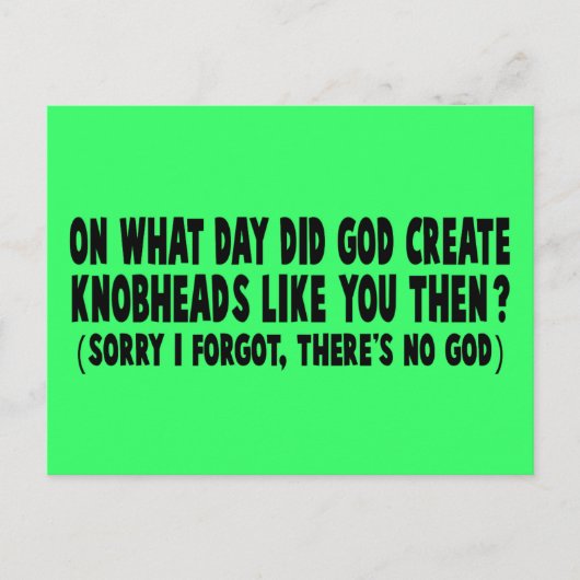 Atheist Postkarte (Vorderseite)