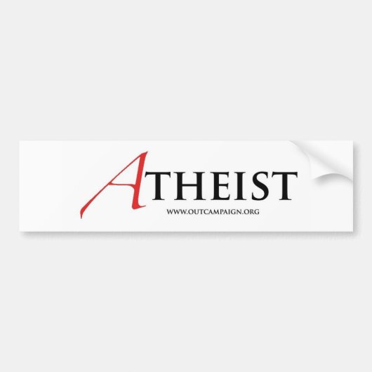 Atheist (Scharlachrot Buchstabe-) Autoaufkleber (Vorne)
