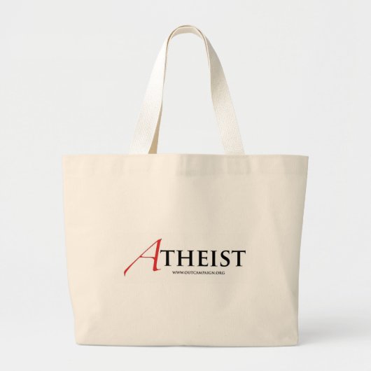 Atheist (Scharlachrot Buchstabe-) Jumbo Stoffbeutel (Vorne)