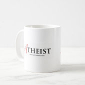 Atheist (Scharlachrot Buchstabe-) Kaffeetasse (Vorderseite Links)