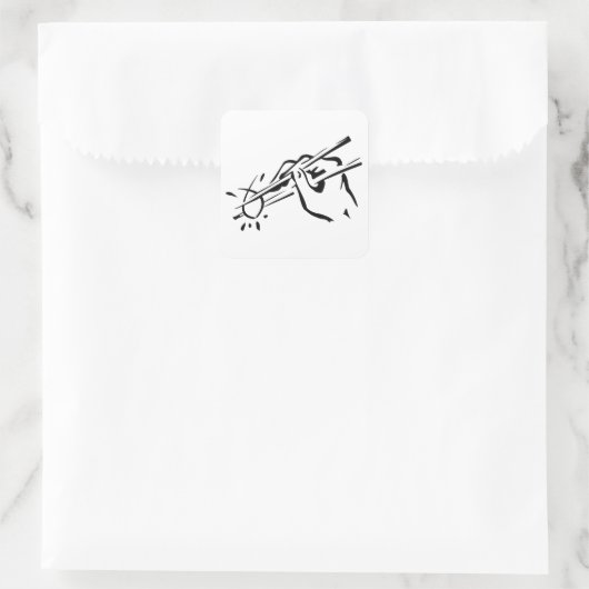 Atheist Sushi! (ichthys) Quadratischer Aufkleber (Tasche)