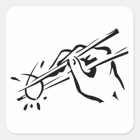 Atheist Sushi! (ichthys) Quadratischer Aufkleber (Vorderseite)