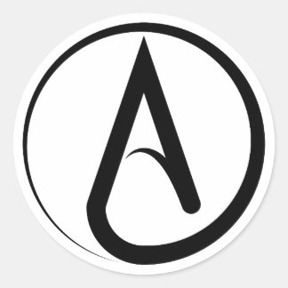 Atheist Symbol Black Runder Aufkleber