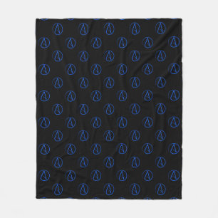 Atheist-Symbol: blau auf schwarz Fleecedecke