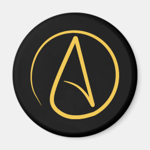 Atheist-Symbol: gelb auf schwarz Magnet
