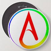 Atheist Symbol Rainbow Button (Vorne & Hinten)