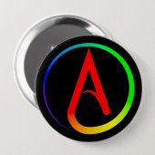 Atheist Symbol Rainbow Button (Vorne & Hinten)