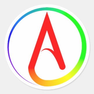 Atheist Symbol Rainbow Runder Aufkleber