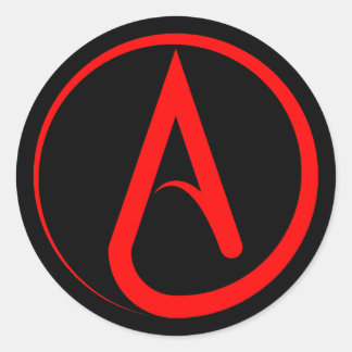 Atheist Symbol Red Runder Aufkleber