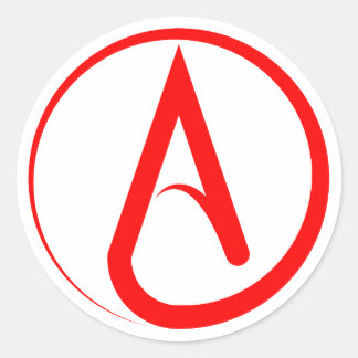 Atheist Symbol Red Runder Aufkleber