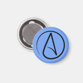 Atheist-Symbol: schwarz auf hellblau Magnet (Vorderseite/Rückseite)