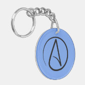 Atheist-Symbol: schwarz auf hellblau Schlüsselanhänger (Vorderseite links)