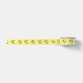 Atheist-Symbol: schwarz auf hellgelb Satinband (Vorderseite)