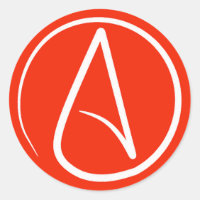 Atheist-Symbol: weiß auf rot