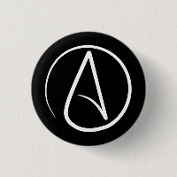 Atheist-Symbol: weiß auf schwarz