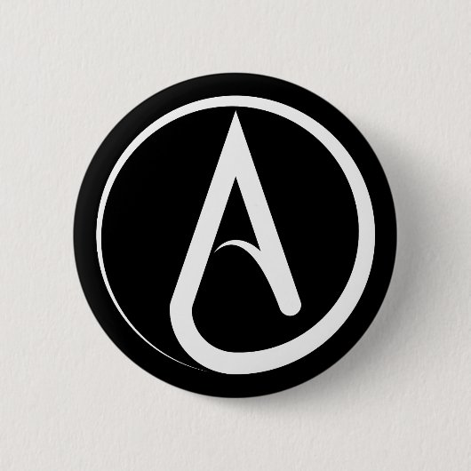 Atheist Symbol White Button (Vorderseite)