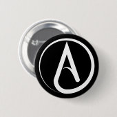 Atheist Symbol White Button (Vorne & Hinten)