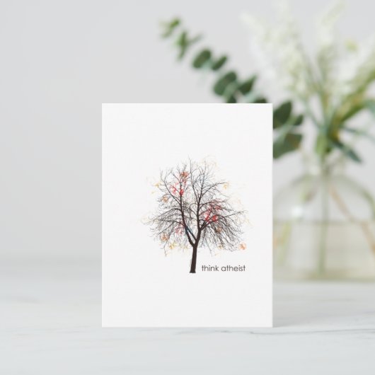 Atheist Tree Postkarte (Stehend Vorderseite)