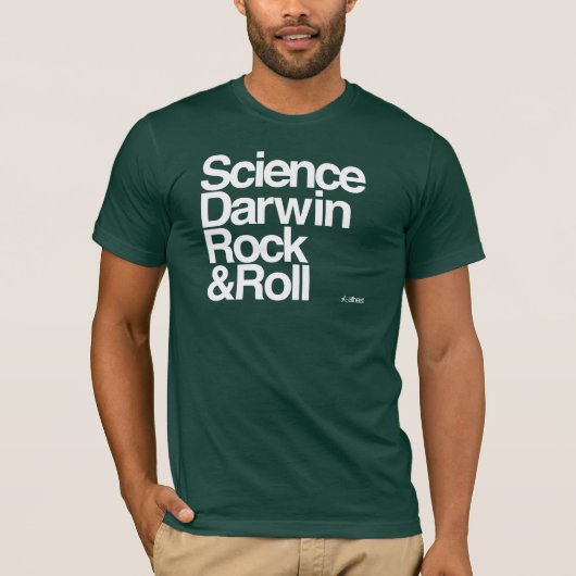 Atheist - Wissenschaft Darwin-Rock-and-Roll T-Shirt (Vorderseite)