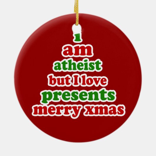 Atheist Xmas Keramik Ornament (Hinten)