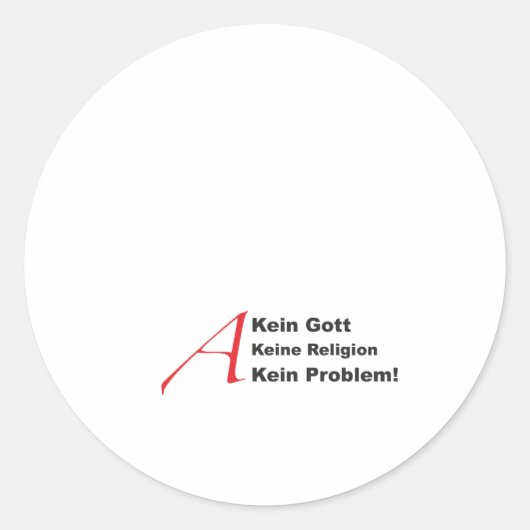 atheistA1 Runder Aufkleber (Vorderseite)