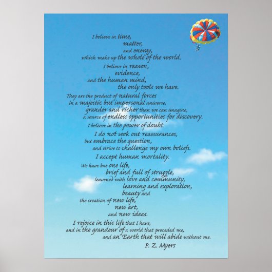 Atheisten-Credo Poster (Vorne)