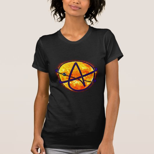 Atheisten-Symbol FlammensSun T-Shirt (Vorderseite)