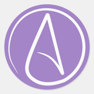 Atheistensymbol: lila weiß runder aufkleber