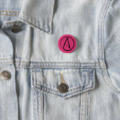 Atheistensymbol: schwarz auf Fuchsia Button (Beispiel)