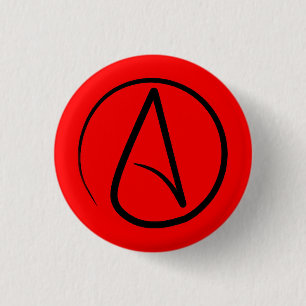 Atheistensymbol: schwarz auf rot button