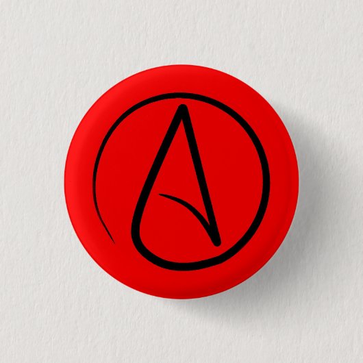 Atheistensymbol: schwarz auf rot button (Vorderseite)
