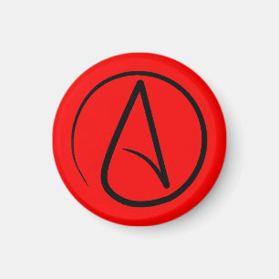 Atheistensymbol: schwarz auf rot magnet