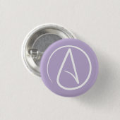 Atheistensymbol: weiß auf Lavendel Button (Vorne & Hinten)