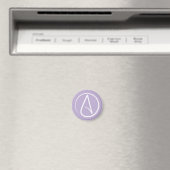 Atheistensymbol: weiß auf Lavendel Magnet (In Situ (Geschirrspüler))