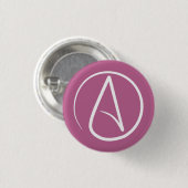 Atheistensymbol: weiß auf Maul rosa Button (Vorne & Hinten)