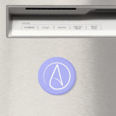 Atheistensymbol: weiß auf periwinkeln magnet (In Situ (Geschirrspüler))