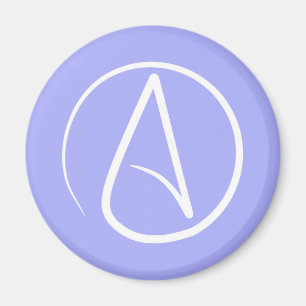 Atheistensymbol: weiß auf periwinkeln magnet