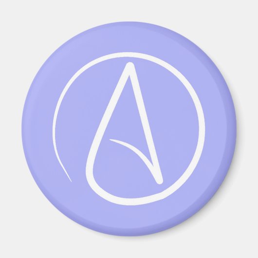 Atheistensymbol: weiß auf periwinkeln magnet (Vorne)