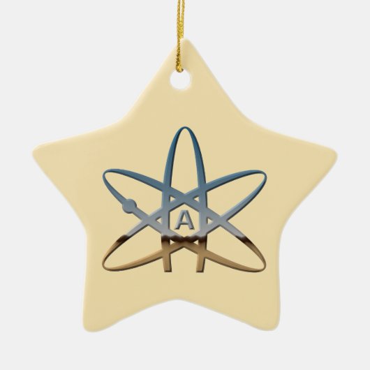 Atheistische Atom-Stern-Verzierung Keramikornament (Vorne)