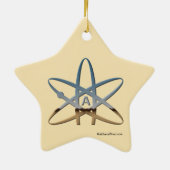 Atheistische Atom-Stern-Verzierung Keramikornament (Hinten)