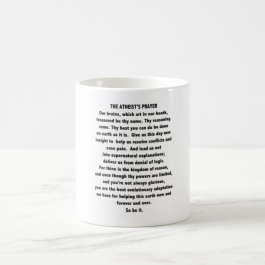 Atheistische Gebets-Tasse Kaffeetasse (Mittel)