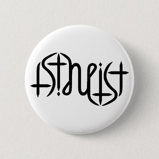 Atheistischer Ambigram - Vorlage Button (Vorderseite)
